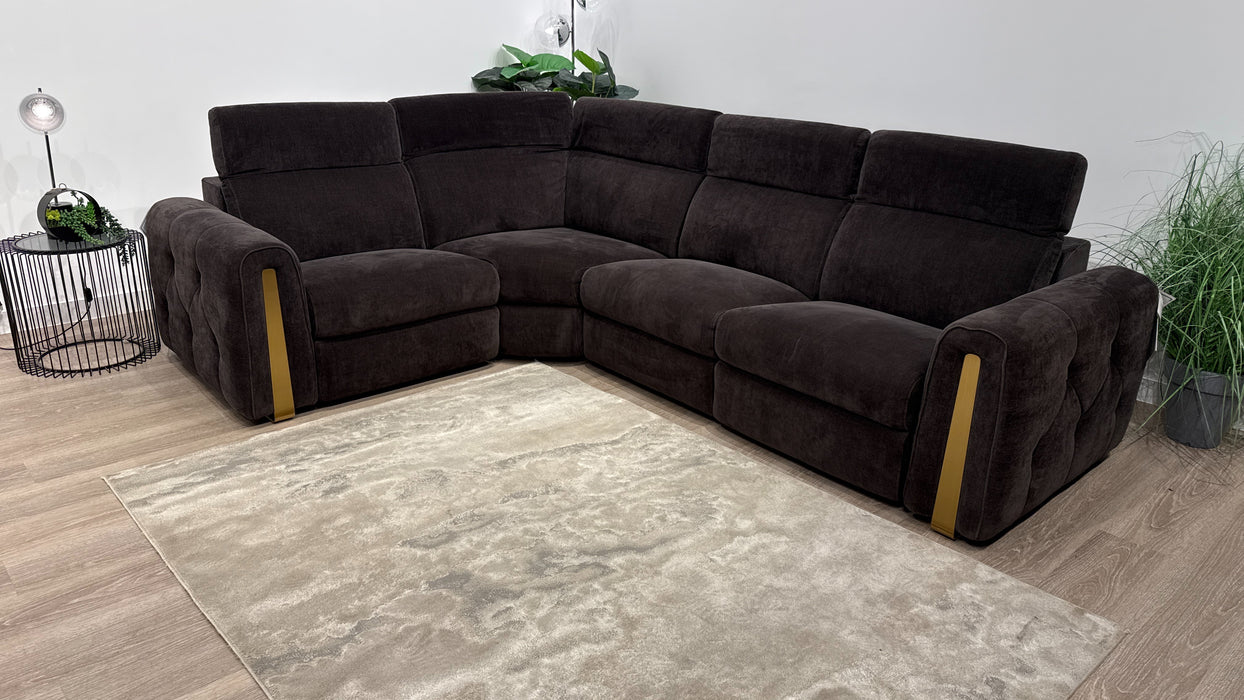 Sofology Kingsbridge 1.5 Corner 3 Recliner in Relaxed Chenille Raisin