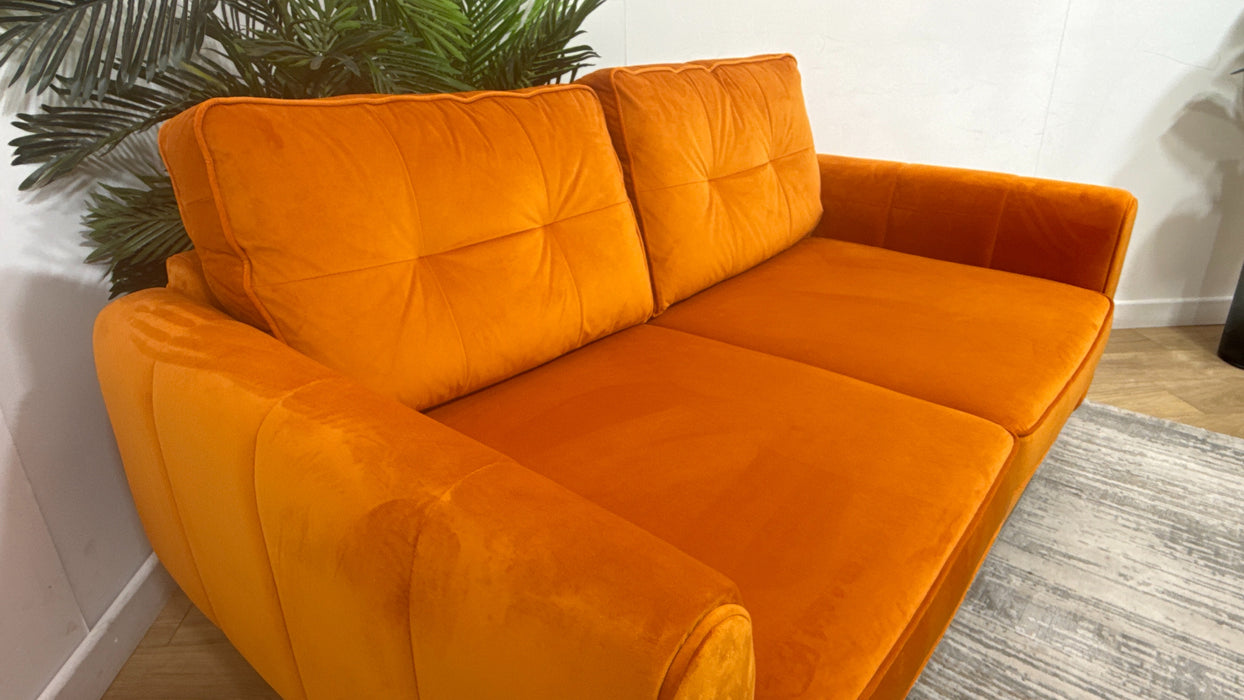 Sofology Islington Fabric 2 Seater in Sleek Tangerine