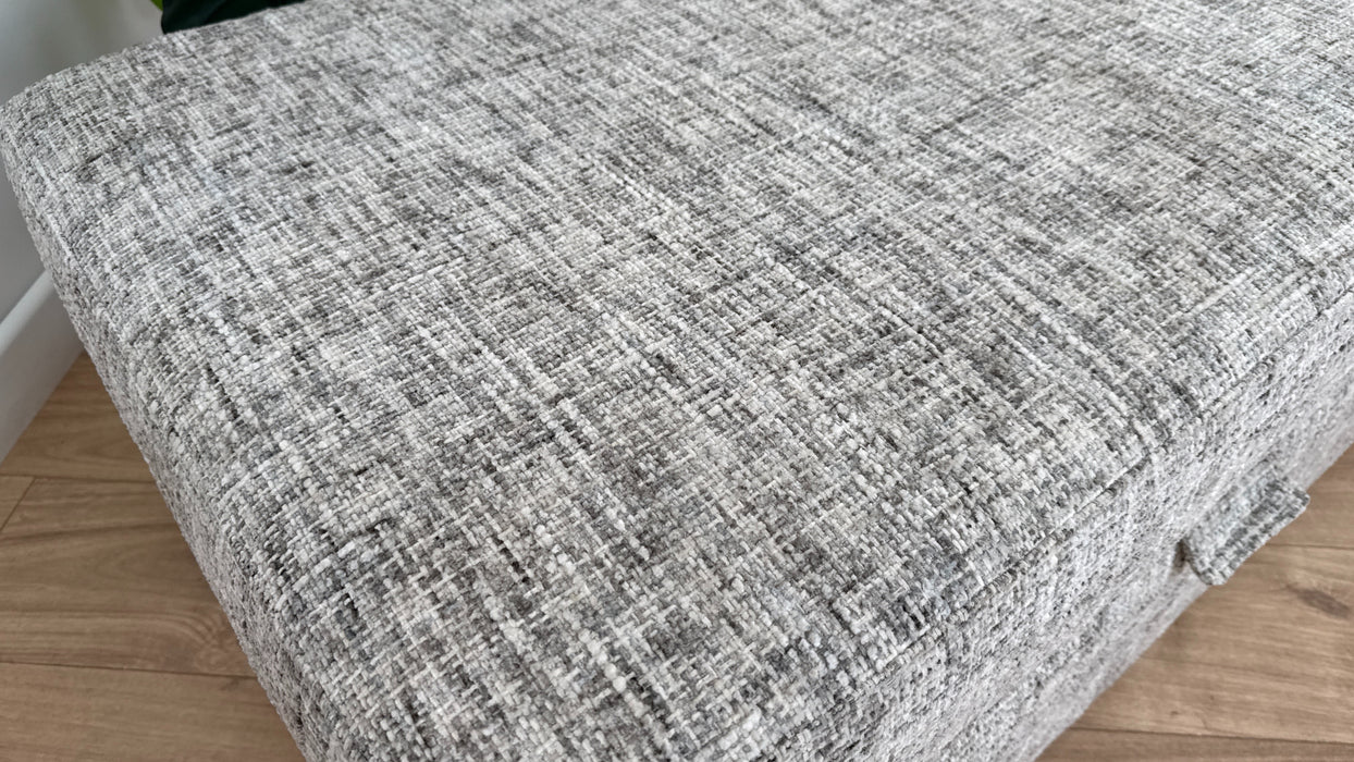 Sofology Cove Fabric Large Storage Footstool in Artisan Chenille Grey