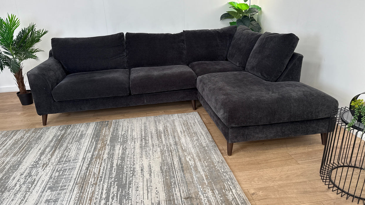 Sofology Mayfair Fabric 3 Corner 1 Chaise in Soft Chenille Anthracite