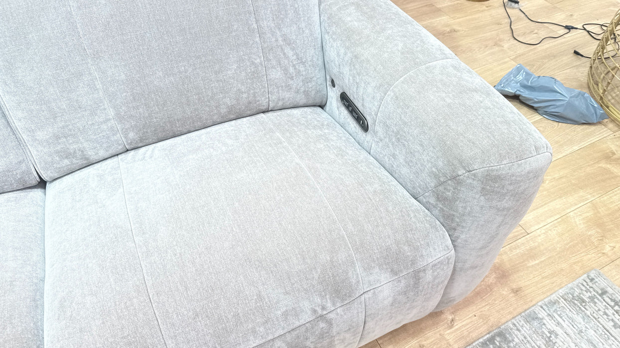 Sofology Lumiere Fabric 3 Corner 3 Power Recliner/Headrest in Relaxed Chenille Nutmeg
