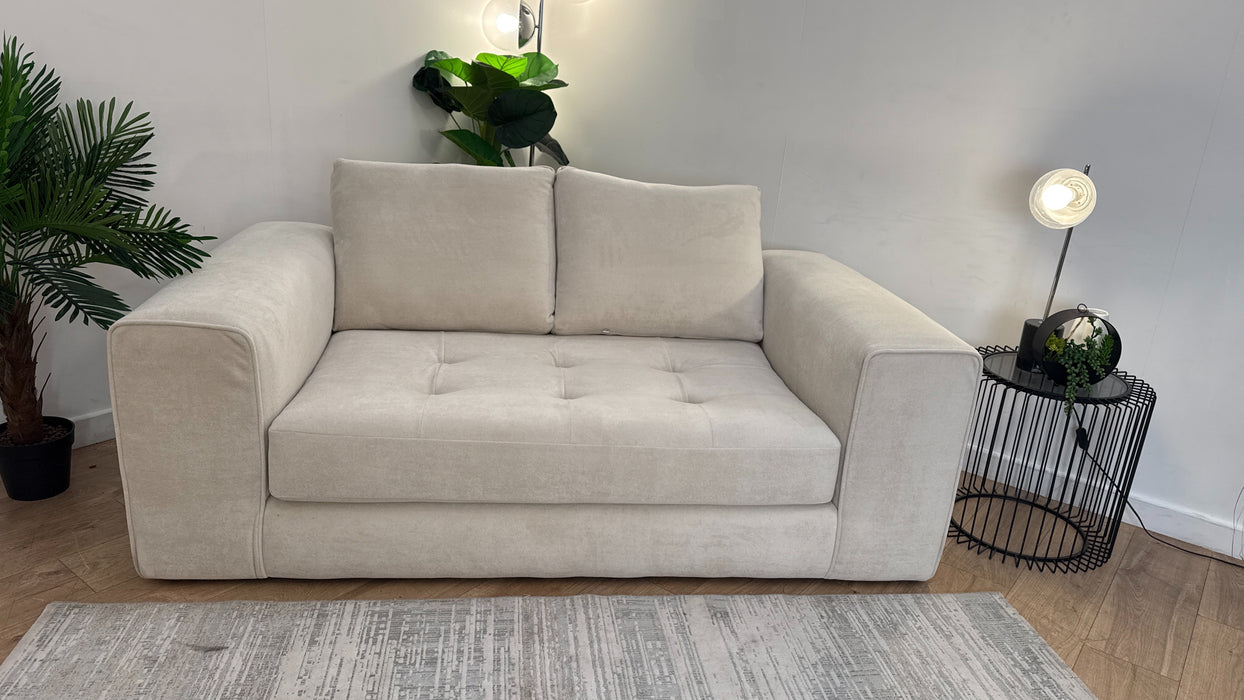 Sofology Ascot Fabric 2 Seater Bench Seat in Soft Sherpa Natural Mix