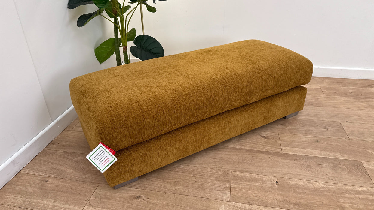 Somerford Fabric Footstool in Dark Yellow