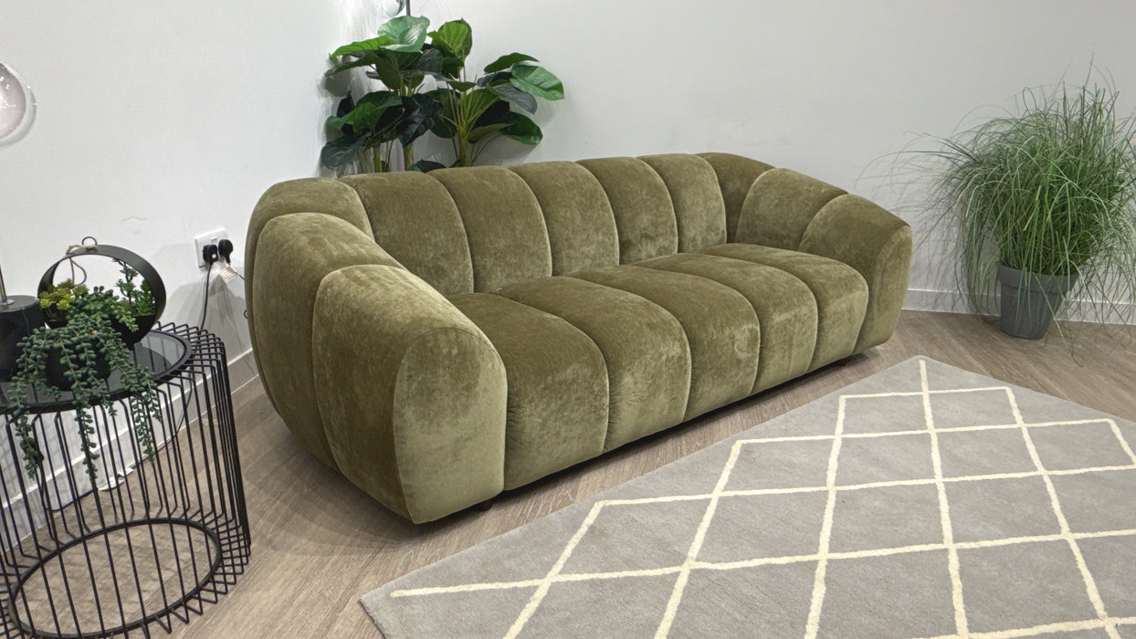 Sofology Waldorf Fabric 3 Seater in Soft Chenille Olive