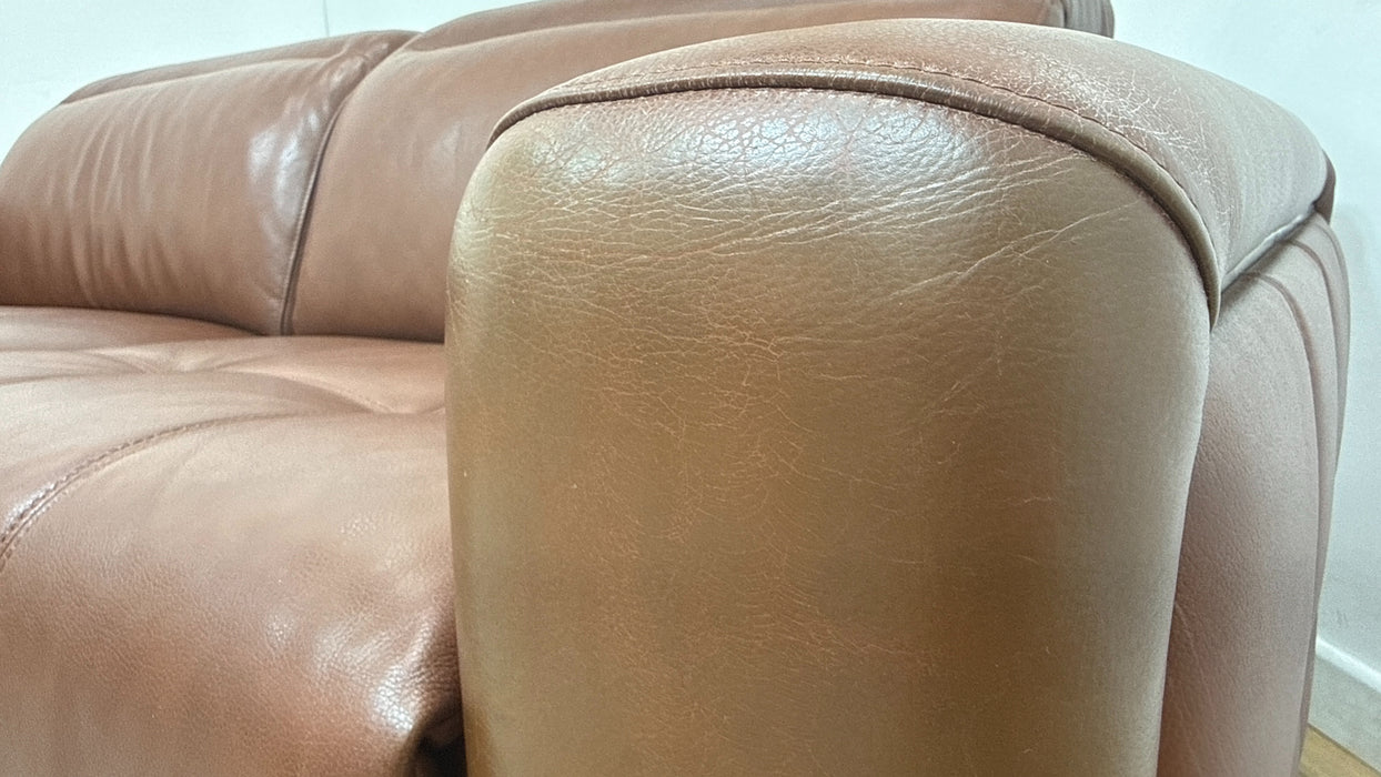 Sofology Marvella Leather 2.5 Seater Power Recliner/Headrest in Trusty Sheen Butterscotch