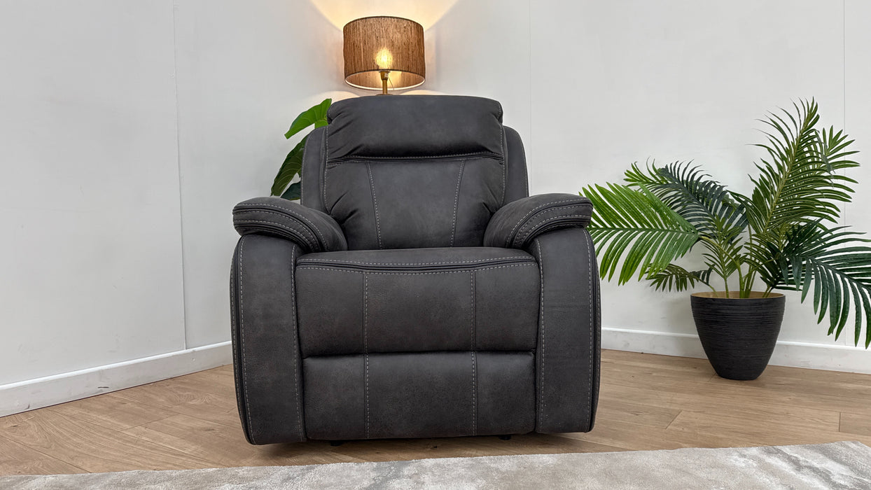 DFS Power Recliner Fabric Chair in Chaircoal