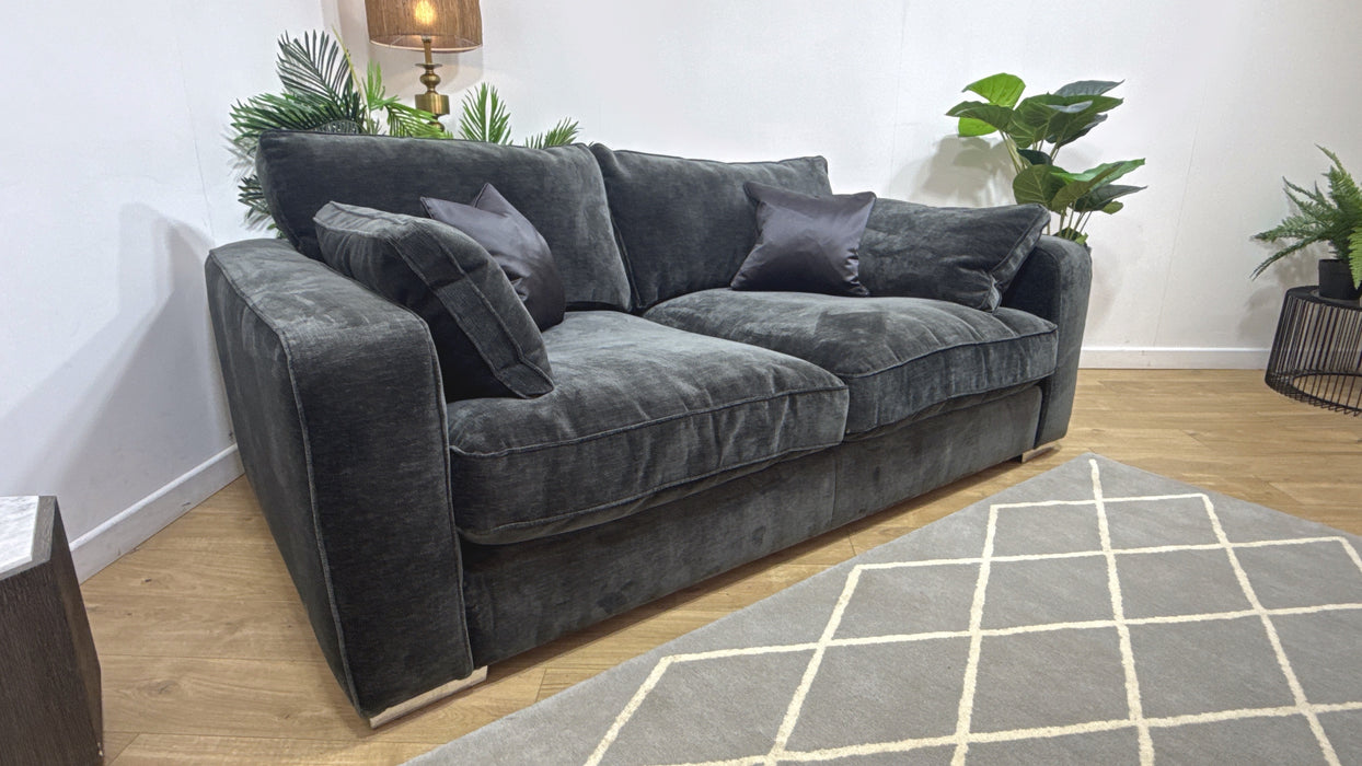 Sofology Cavalli Fabric 2.5 Seater in Deluxe Chenille Slate Mix