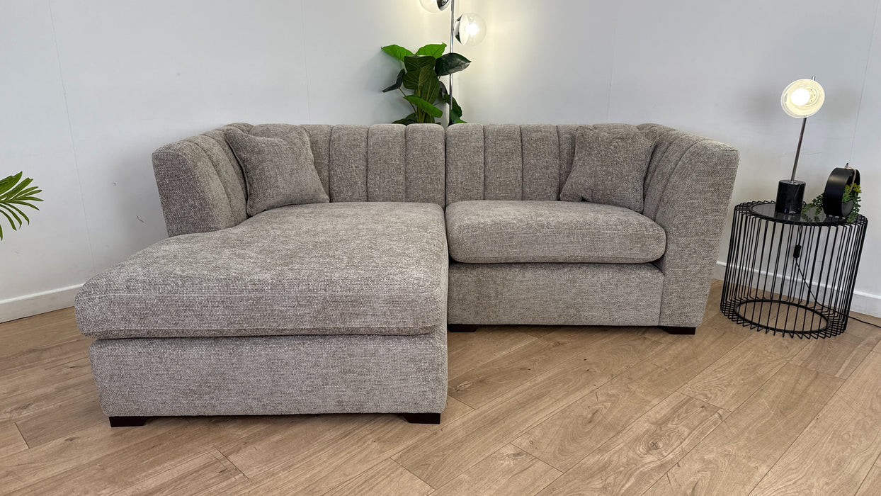 Sofology The Downtown 4 Seater Fabric Chaise in Basketweave Chenille Linen