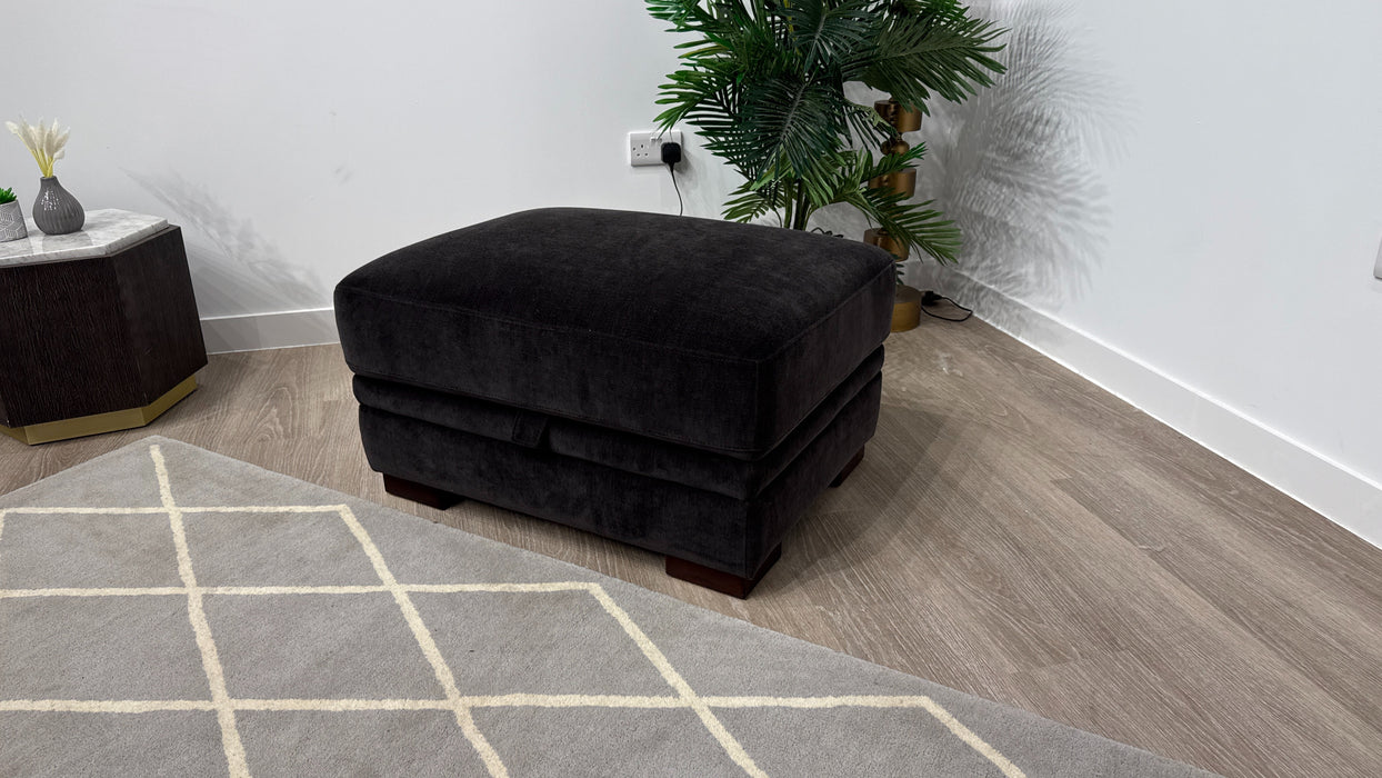 Sofology Obsidian Designer Storage Footstool in Relaxed Chenille Raisin