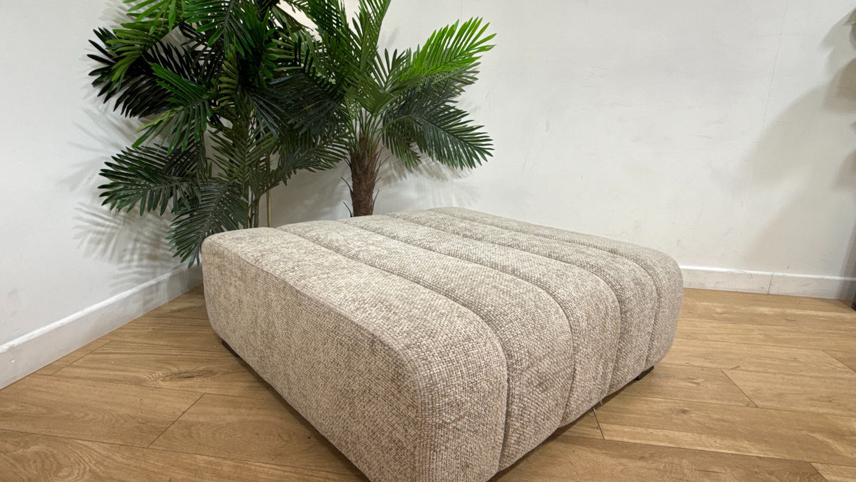 Sofology Downtown Designer Footstool in Basketweave Linen