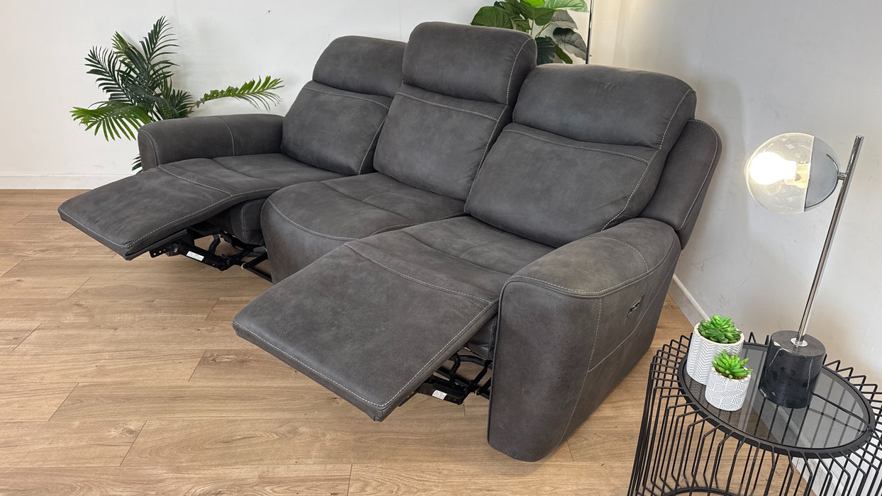 Eiger 3 Seater Fabric Power Recliner + Power Hdrst