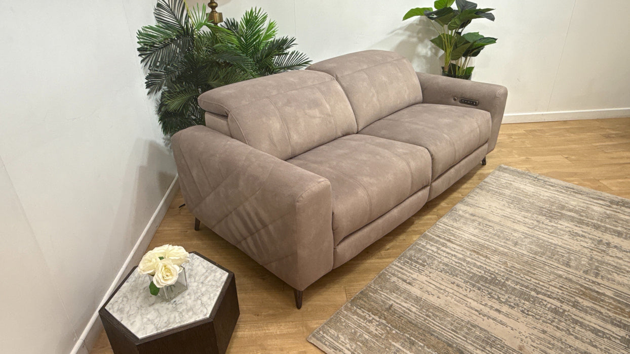 Sofology Allure Fabric 2.5 Seater Power Recliner/Headrest Heated Seats Lumbar Support Speakers in Lifestyle Flecked Nutmeg