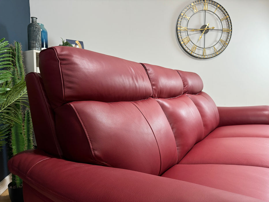 Parker 3 Seater - Trust Sheen Leather Cranberry (WA2)