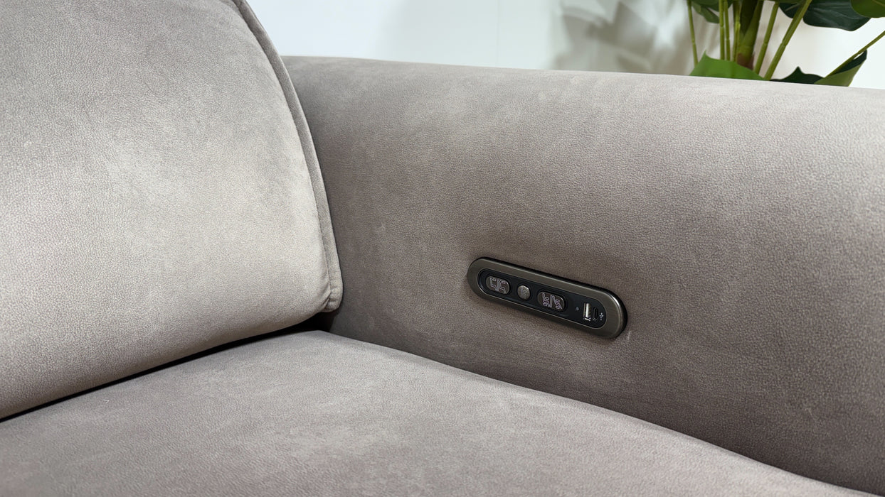 Sofology Premiere Fabric 2.5 Seater Power Recliner/Headrest in Lifestyle Flecked Nutmeg