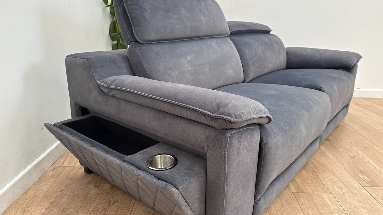Sofology The Benz 3 Seater Fabric Recliner Sofa in Lifestyle Flecked Fabric Charcoal