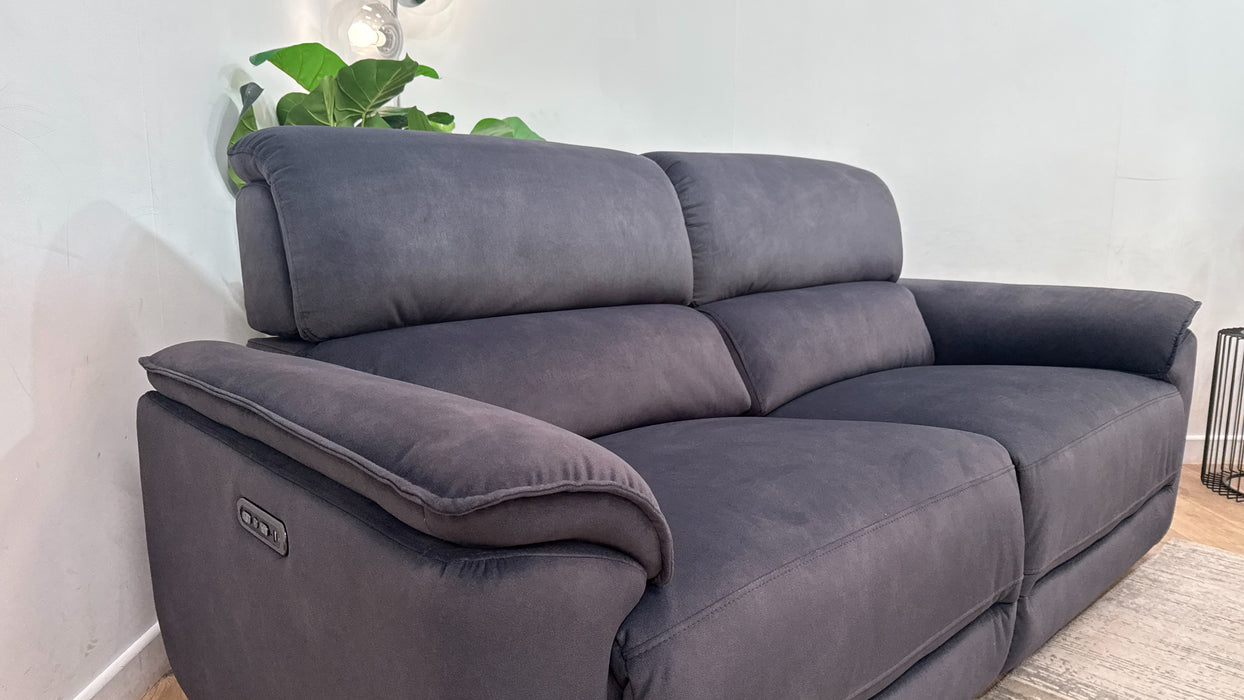 Sofology Hugo Fabric 2.5 Seater Power Recliner/Headrest in Lifestyle Flecked Anthracite