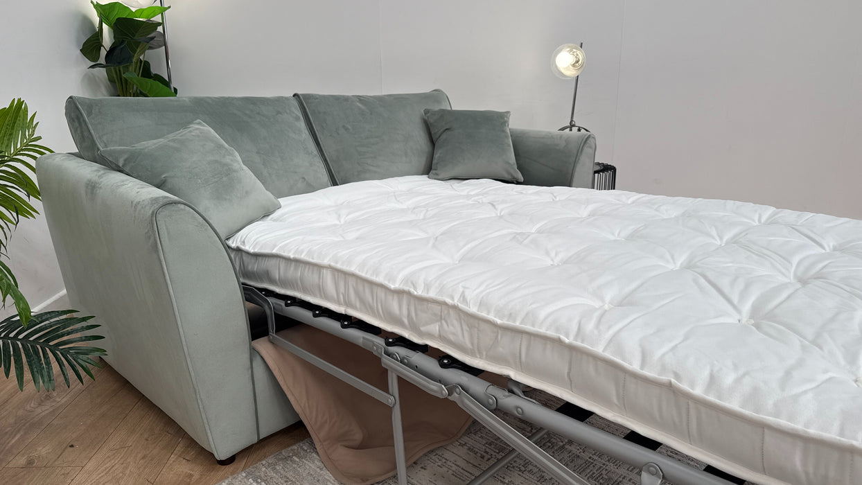 Sofology Keswick Fabric 3 Seater Sofa Bed in Deluxe Velvet Green