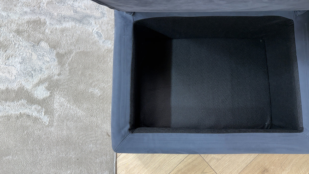 Sofology Arlington Fabric Dual Storage Footstool in Lifestyle Nubuck Feel Steel Grey