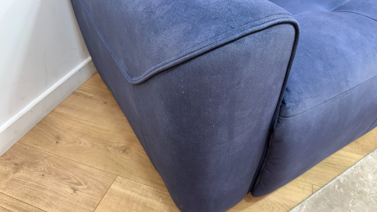 Sofology Riviera Fabric 2.5 Seater Power Recliner/Headrest in Lifestyle Flecked Navy