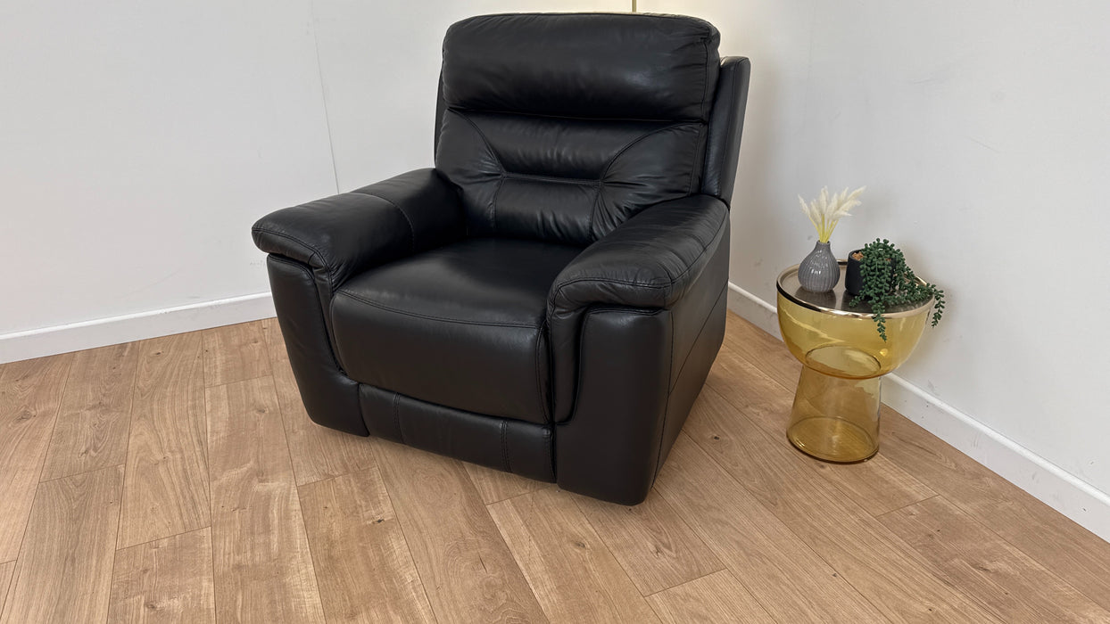 Nixon Black Leather Manual Recliner