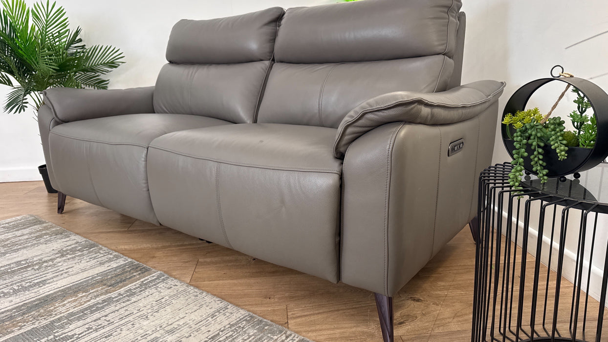 Sofology The Arlo Leather 2.5 Seater Power Recliner/Headrest in Trusty Embossed Elephant