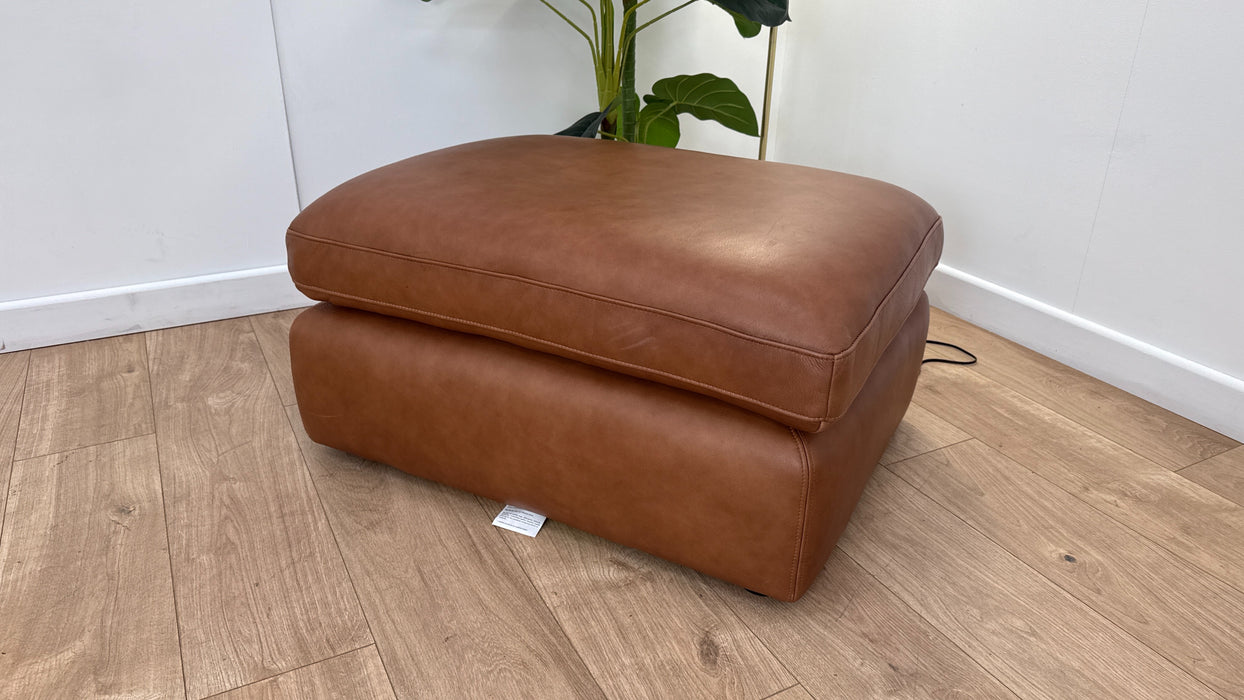 Sofology The Retreat Footstool in Relaxed Soft Leather Tan