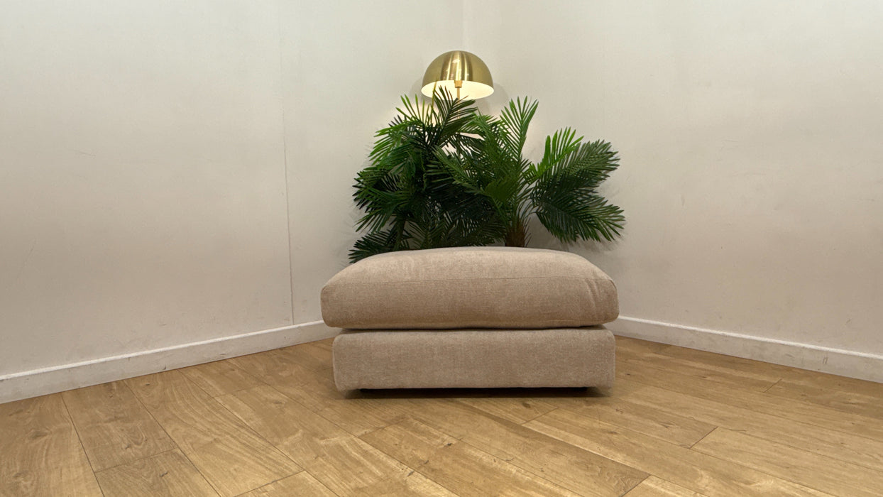 Sofology Haven Fabric Combi Footstool in Cosy Chenille Pebble