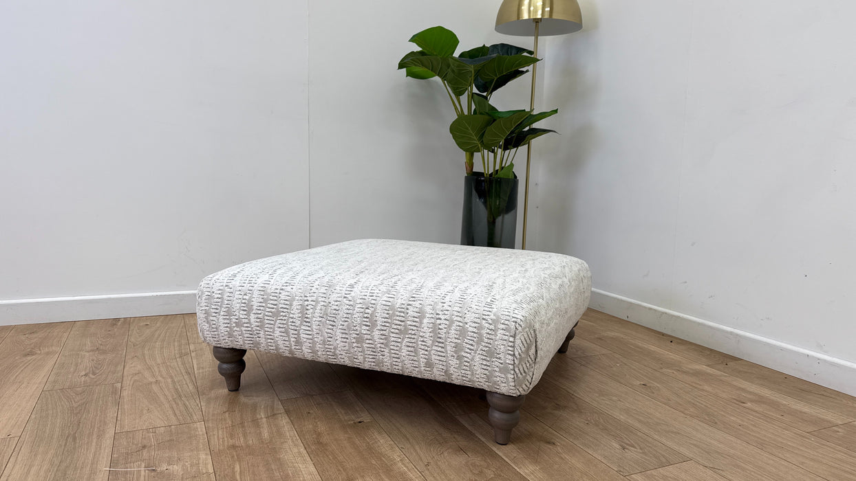 Sofology Highgrove Fabric Designer Footstool in Textured Pebble
