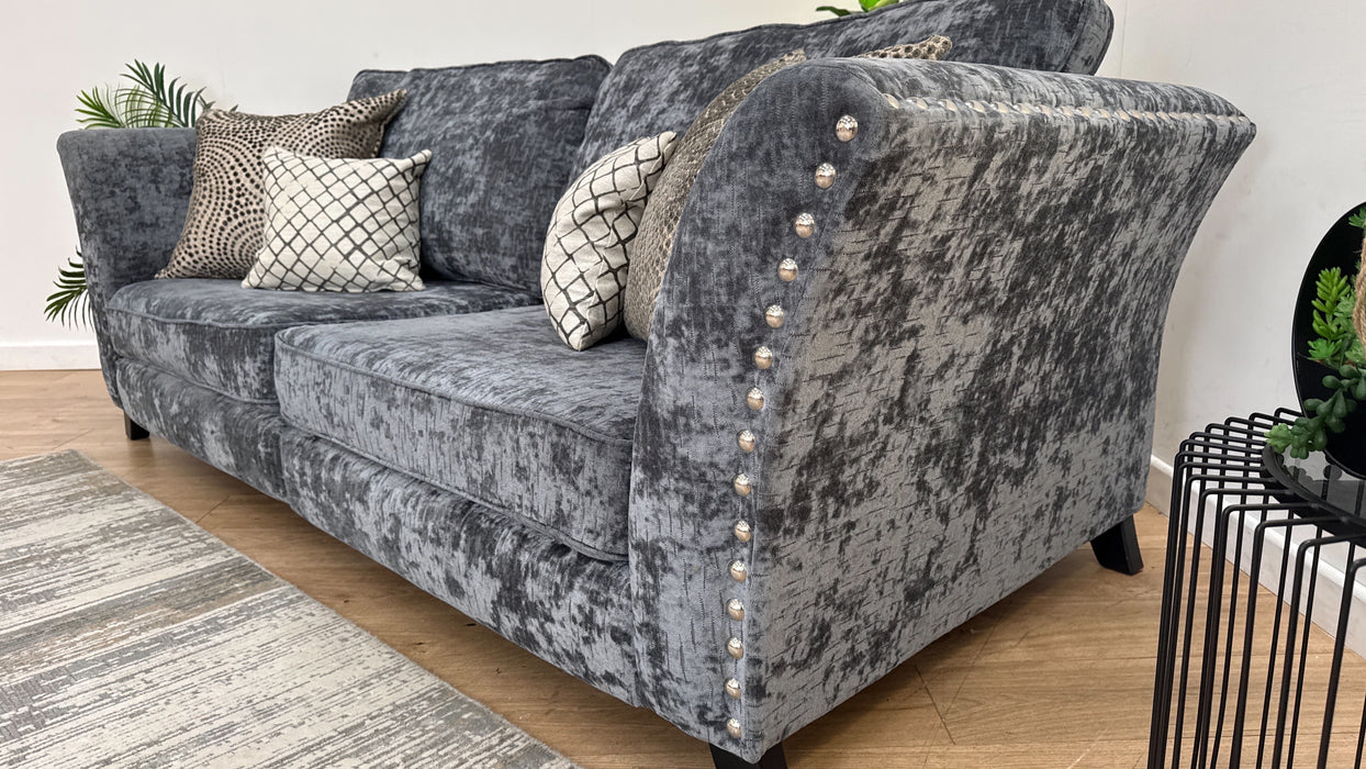 Sofology Fairmont Fabric 4 Seater Split Full Back in Fairmont Charcoal Mix