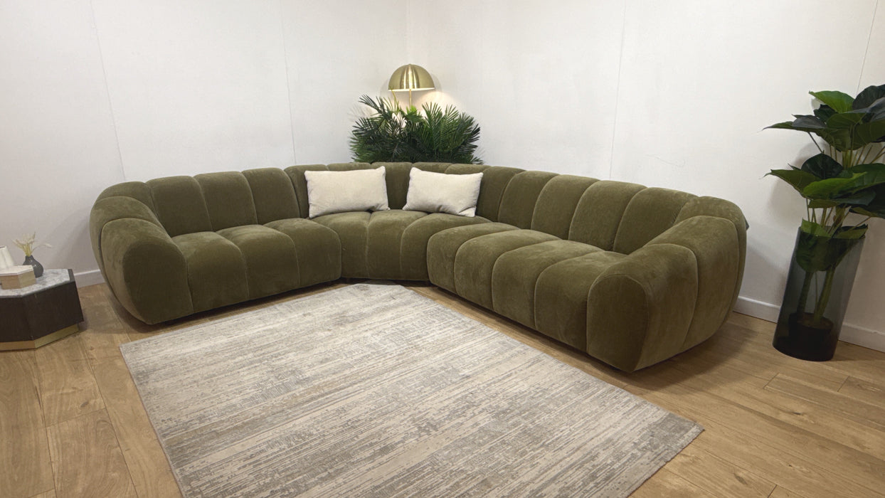 Sofology Waldorf Fabric 1.5 Corner 2 in Waldorf Soft Chenille Olive