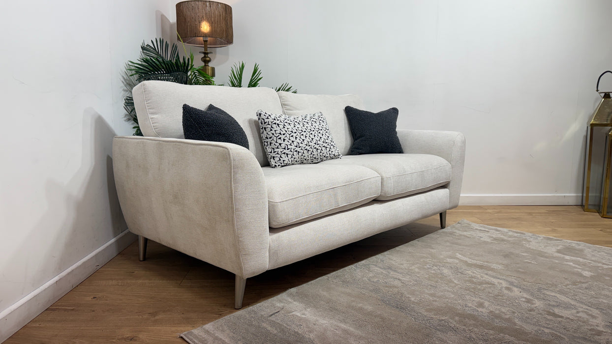 Sofology Hackney Fabric 3 Seater Sprung Seats in Linen Look Chenille Mist Mix