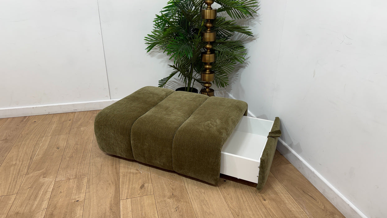 Sofology Waldorf Fabric Storage Footstool in Soft Chenille Olive