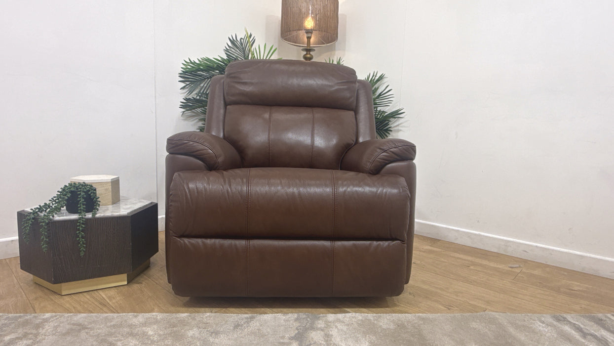 Sofology Gracie Chair in Trust Sheen Leather Chocolate