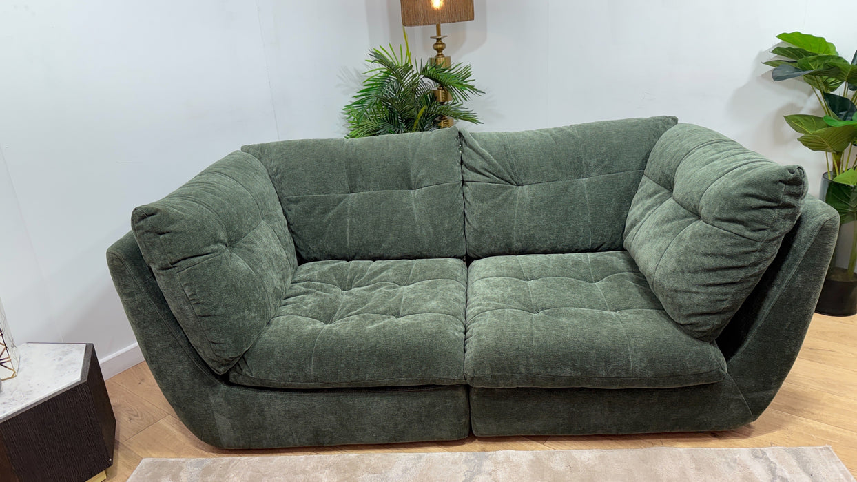Sofology Cocoon Fabric 3 Seater in Textured Chenille Pine