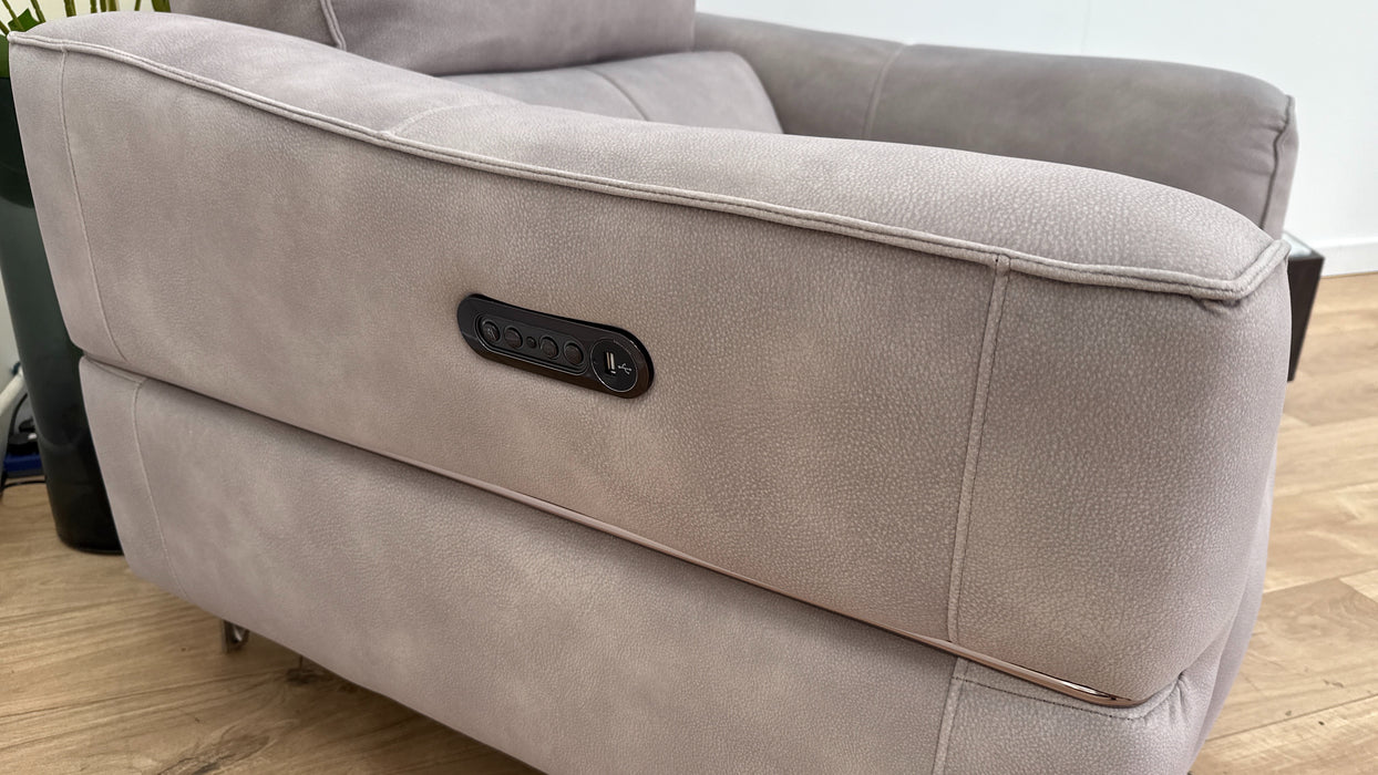 Sofology Dakota Fabric Chair Power Recliner/Headrest in Lifestyle Mottled Marble