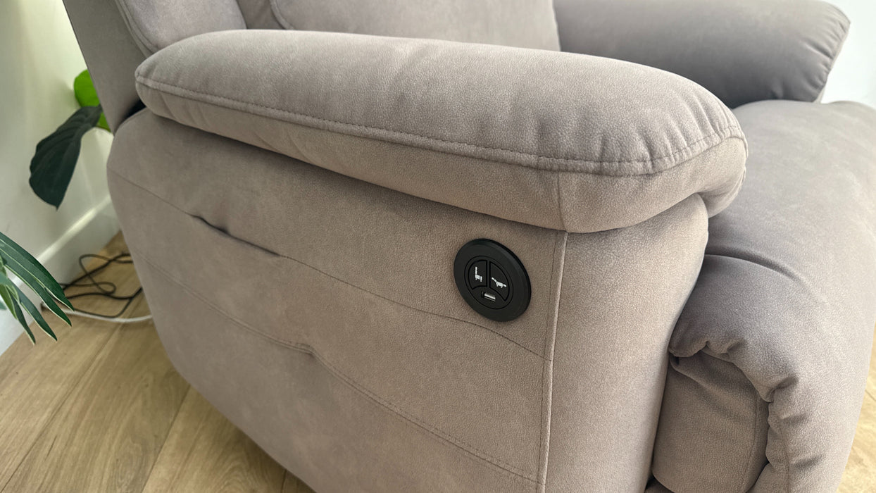 Sofology Gracie Fabric Chair Power Recliner  in Lifestyle Flecked Nutmeg