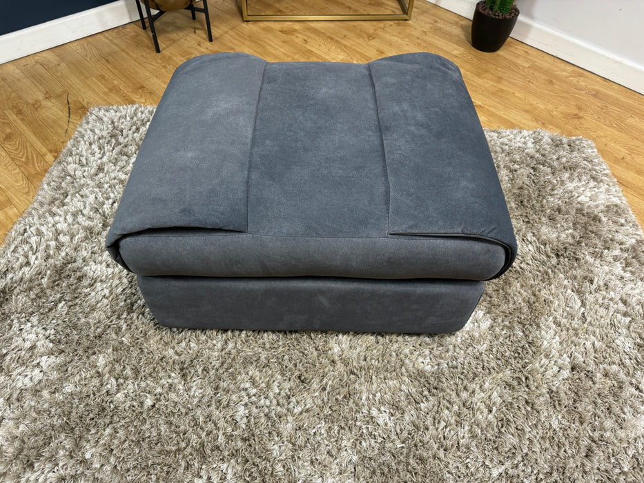 Marvella Fabric Footstool Flecked Fabric Charcoal  (WA2)