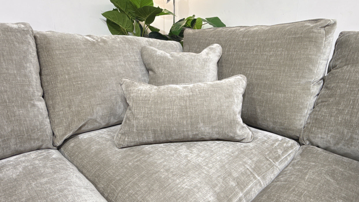 Sofology Georgio Fabric 3 Corner 1 Feather Flex Seats in Luxe Chenille Stone