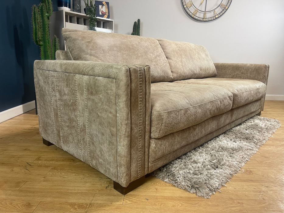 Huntsman 3 Seater Sofa Utah Blonde Leather (WA2)