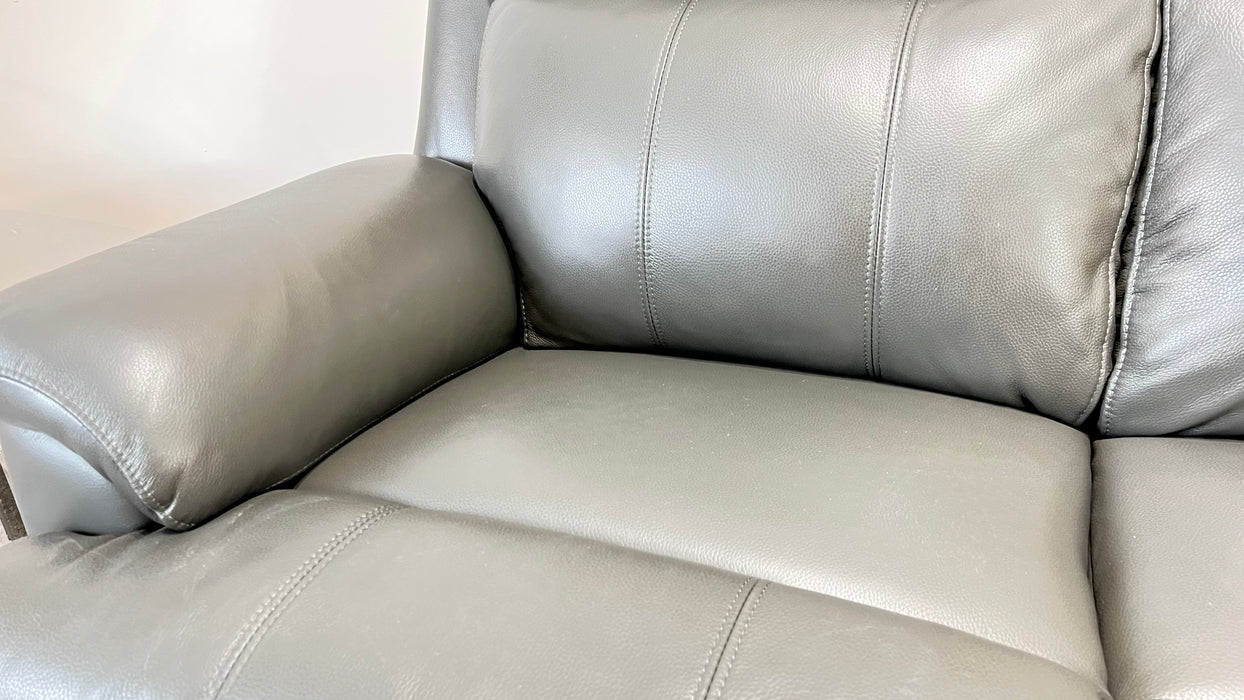 Gracie 2 Seater - Trusty Sheen Leather Charcoal