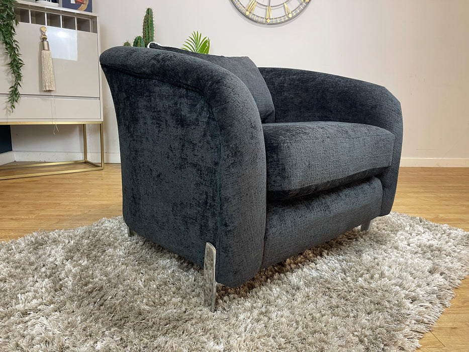 The Westwood Accent Chair Teddy Chenille Black Mix (WA2)