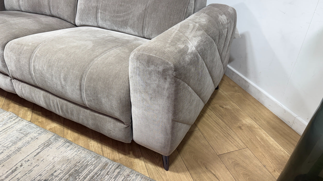 Sofology Allure Fabric 2.5 Seater Power Recliner/Headrest Heated Seats Lumbar Support in Relaxed Chenille Nutmeg