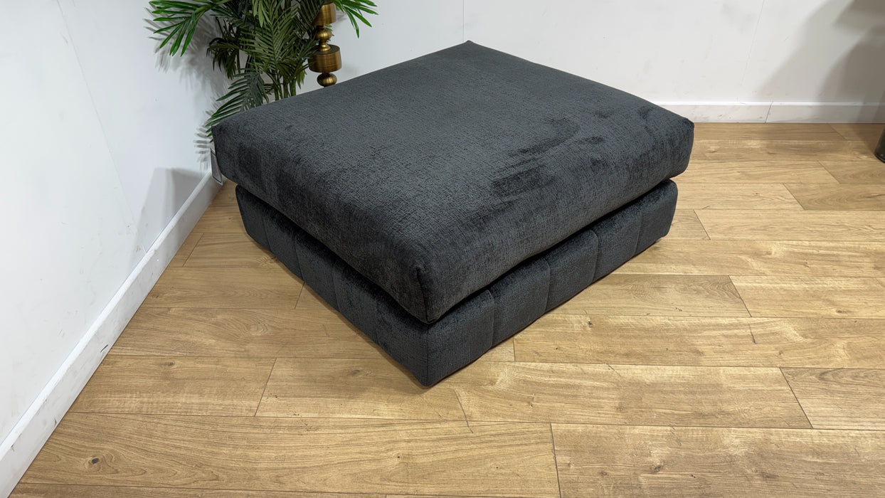Sofology Westwood Fabric Footstool in Teddy Chenille Black