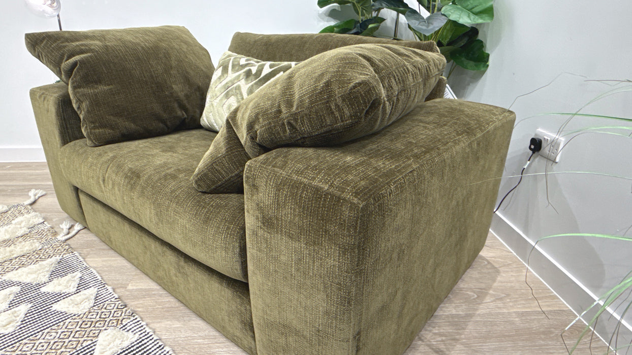 Sofology Harrington Fabric Love Seat in Mulliner Mix Olive
