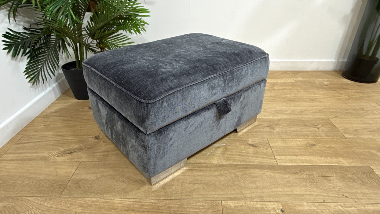 Sofology Valentina Storage Footstool in Luxury Chenille Charcoal