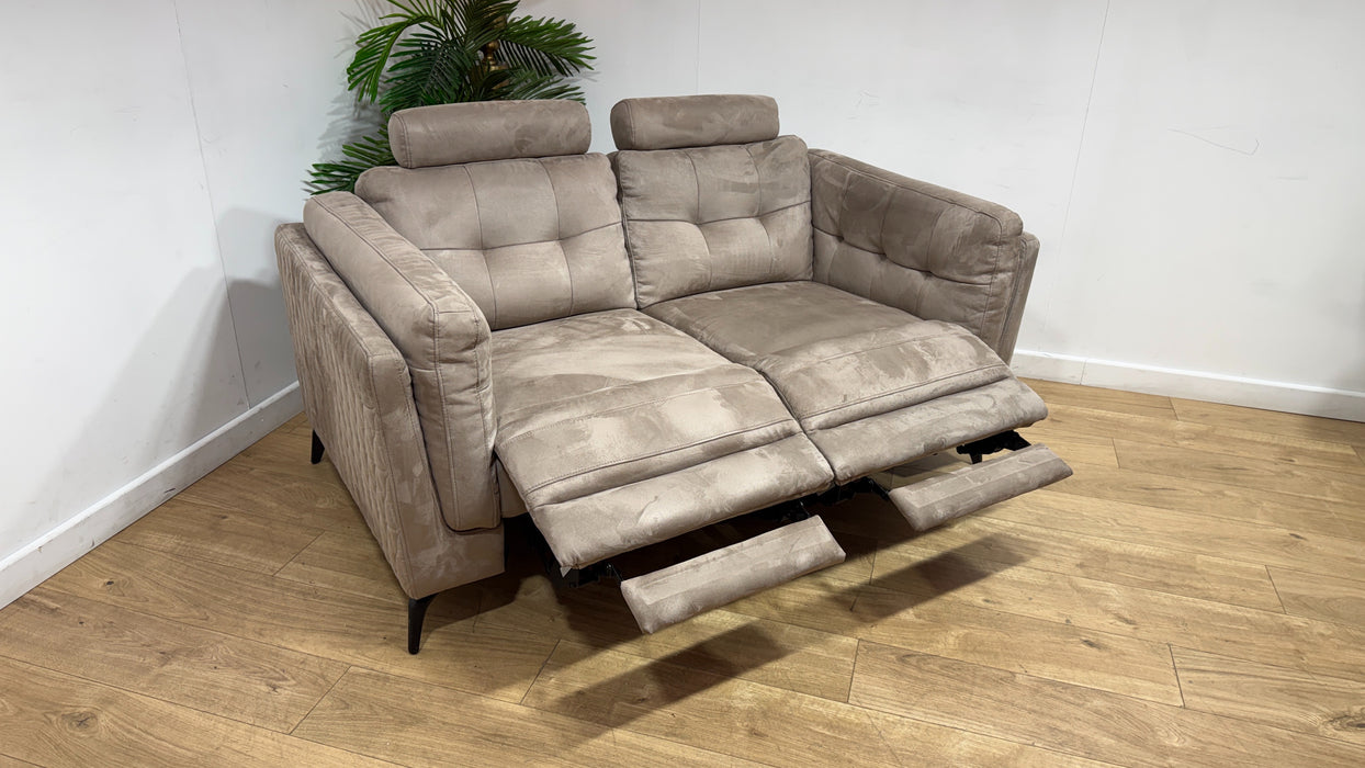 Sofology Muse Fabric 2 Seater Power Recliner Supportive Headrests in Lifestyle Plush Nutmeg