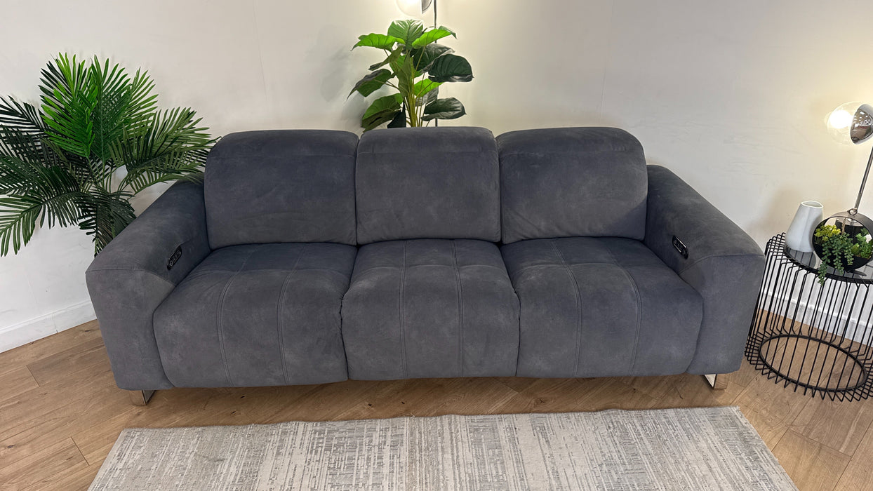 Sofology Marvella Fabric 3 Seater Power Recliner/Headrest in Lifestyle Flecked Charcoal