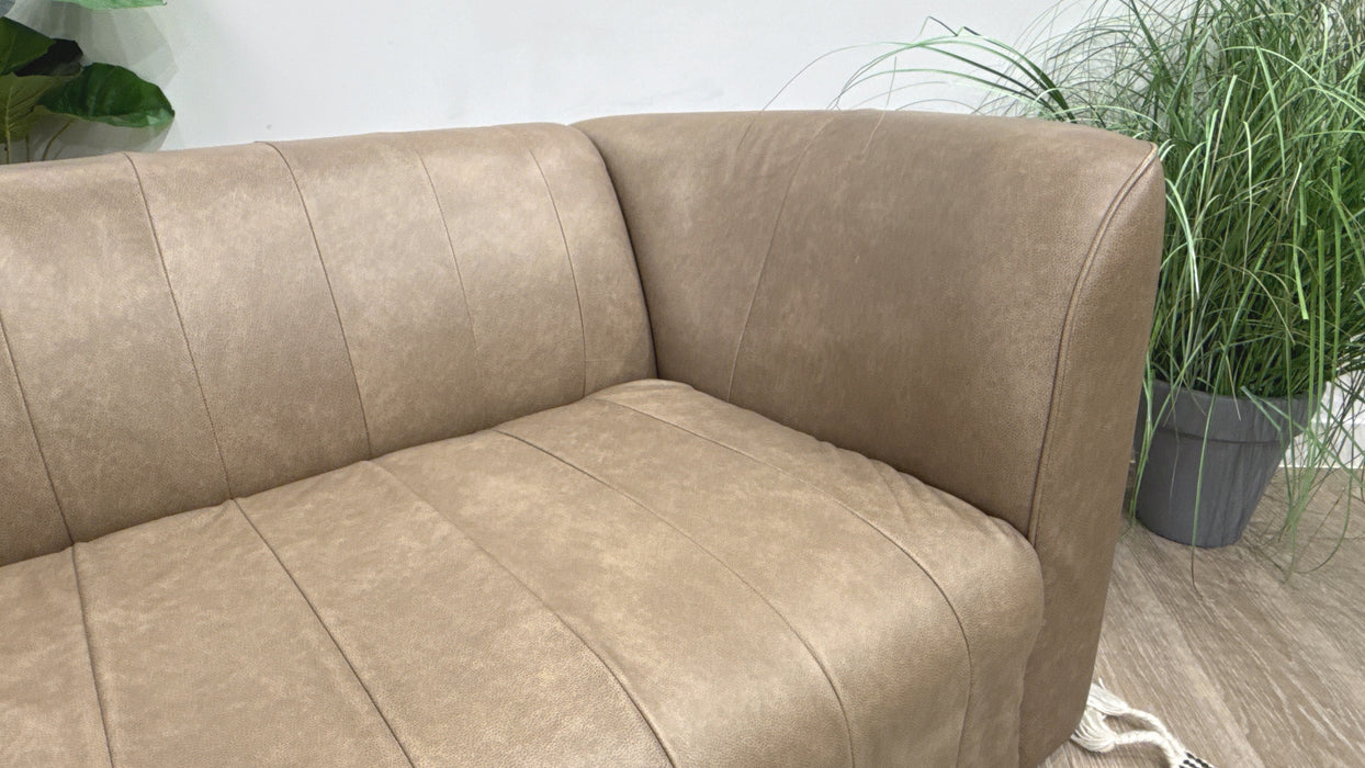 Sofology 4 Seater Leather Sofa in Relaxed Natural