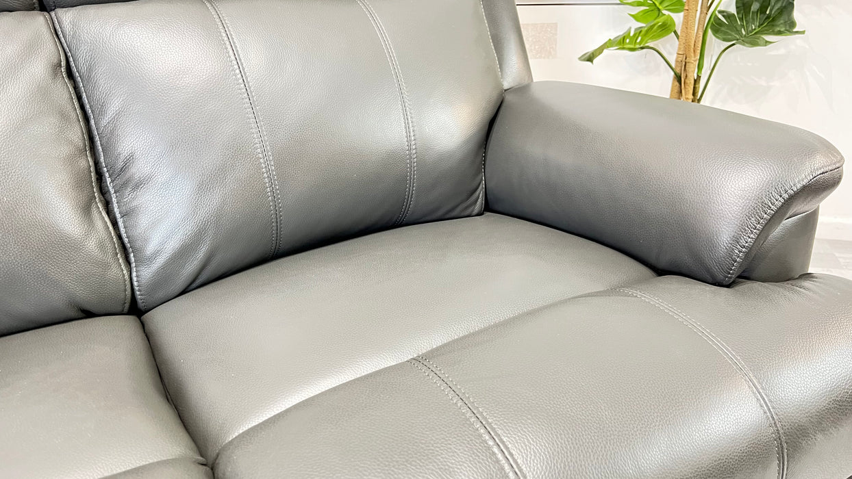 Gracie 2 Seater - Trusty Sheen Leather Charcoal