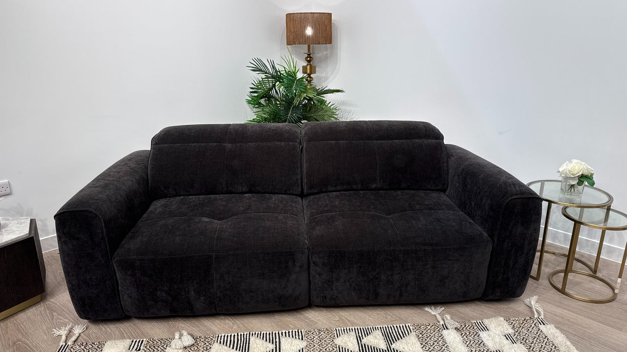 Sofology Riviera Fabric 2 Seater Motion Chaise in Relaxed Chenille Raisin